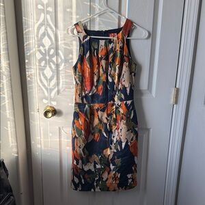 212 Collection Navy Floral Midi Dress